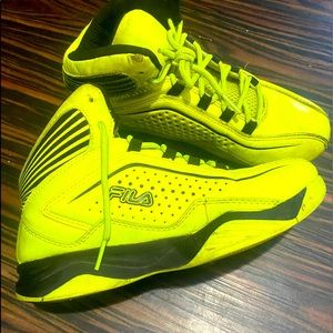 Neon yellow-green colored Fila boys size 4